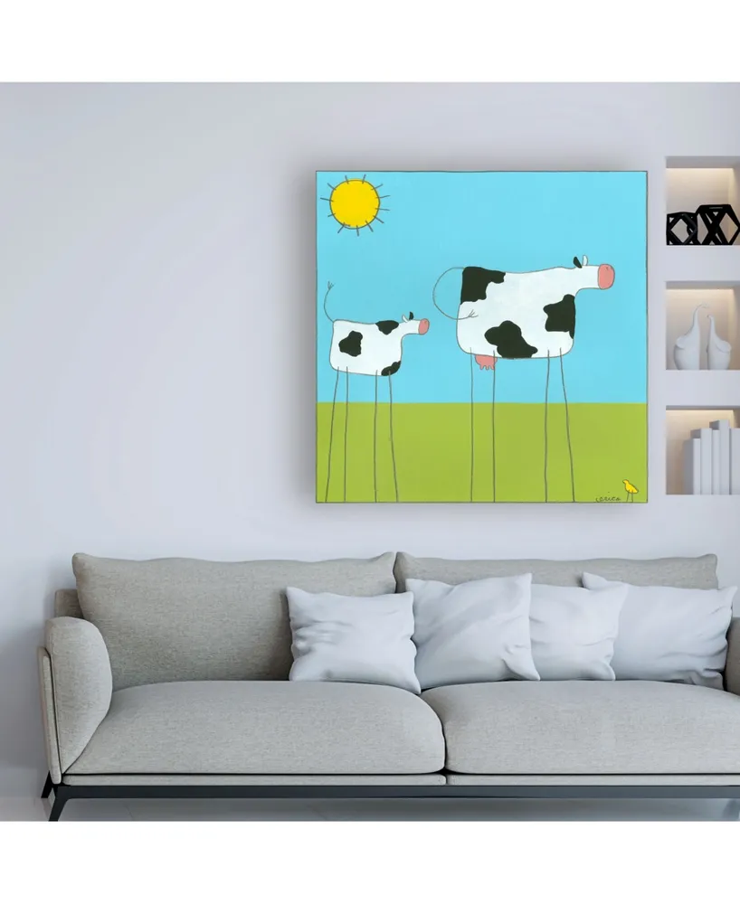 June Erica Vess Stick leg Cow I Childrens Art Canvas Art