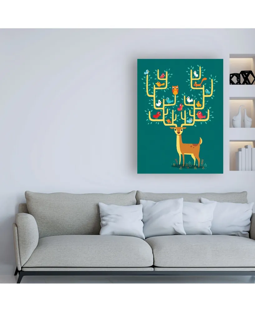 Michael Buxto Antler City Canvas Art