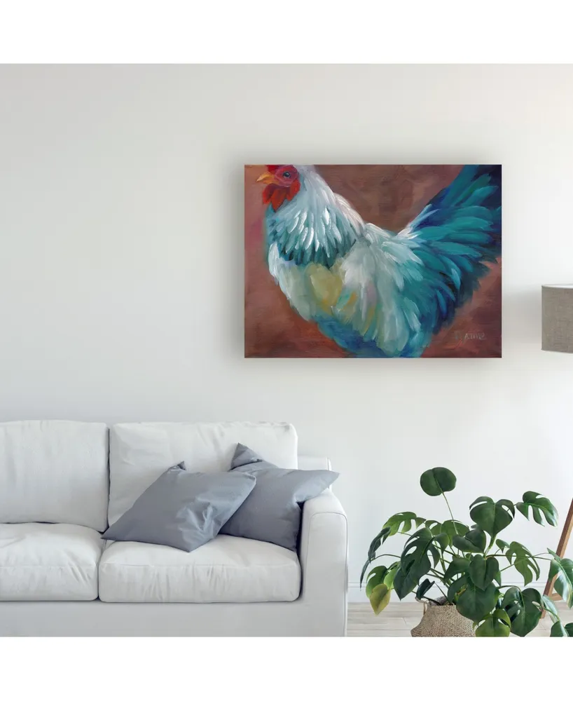 Marnie Bourque Blue Rooster Canvas Art