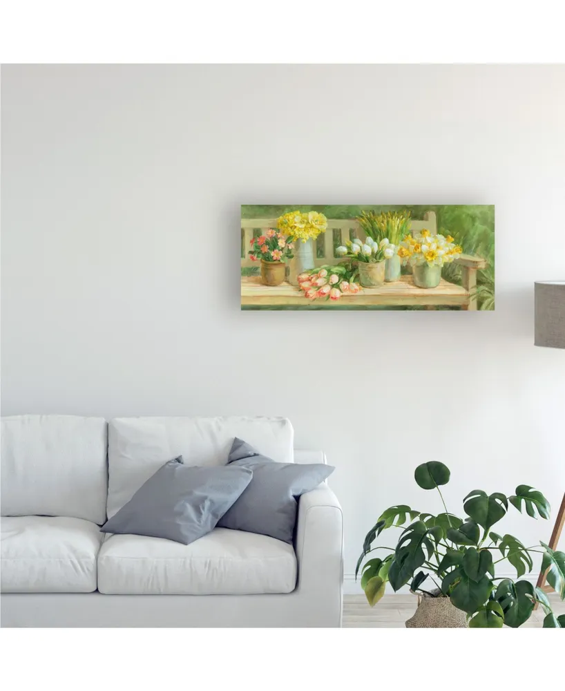 Danhui Nai Spring Garden Bench Canvas Art - 15.5" x 21"