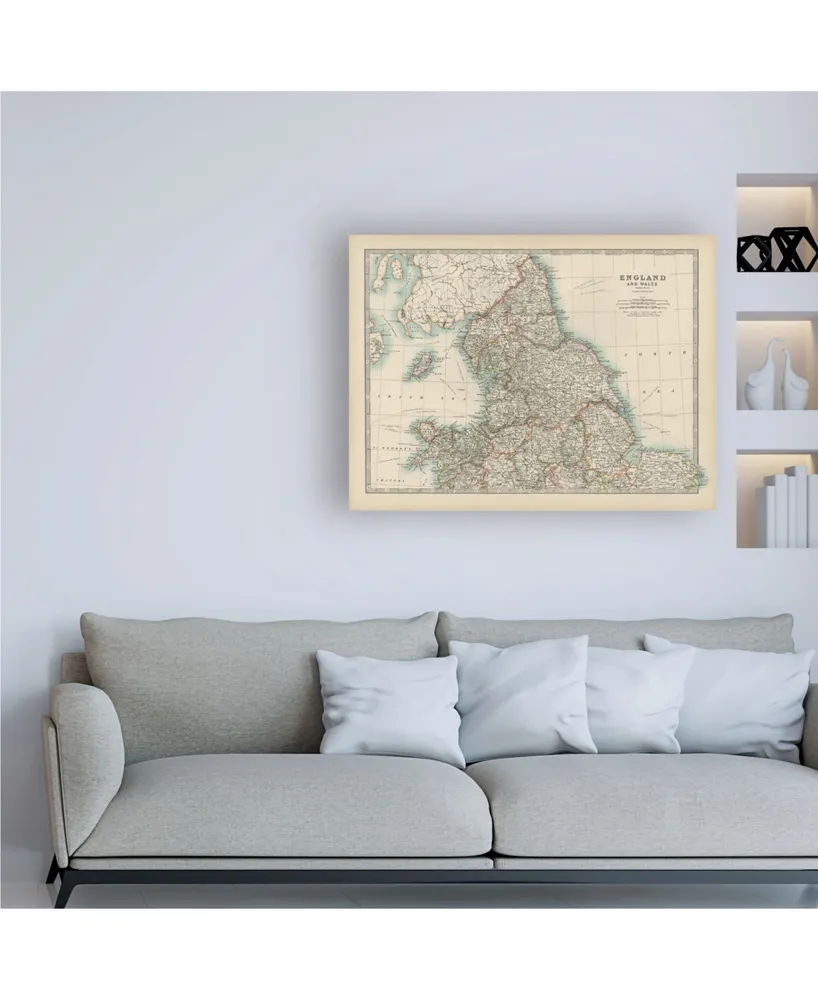 Johnston Johnstons Map of England and Wales Canvas Art