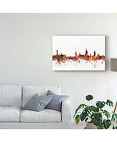 Michael Tompsett Stockholm Sweden Skyline Red Canvas Art - 20" x 25"