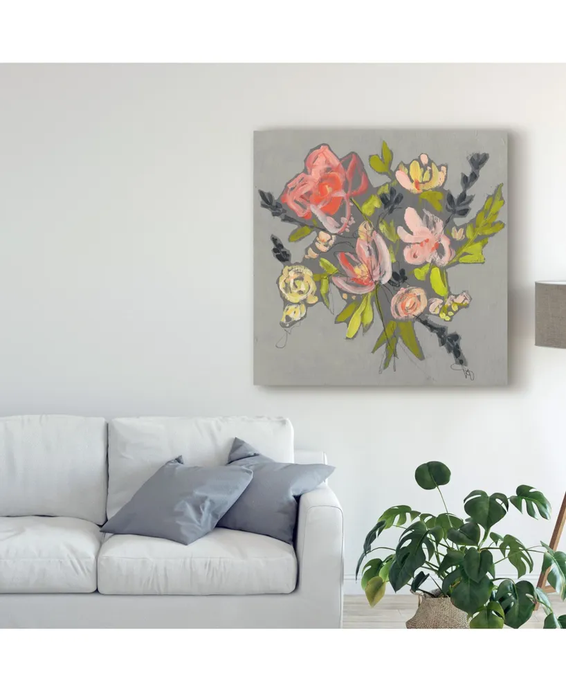 Jennifer Goldberger Blush & Paynes Bouquet I Canvas Art