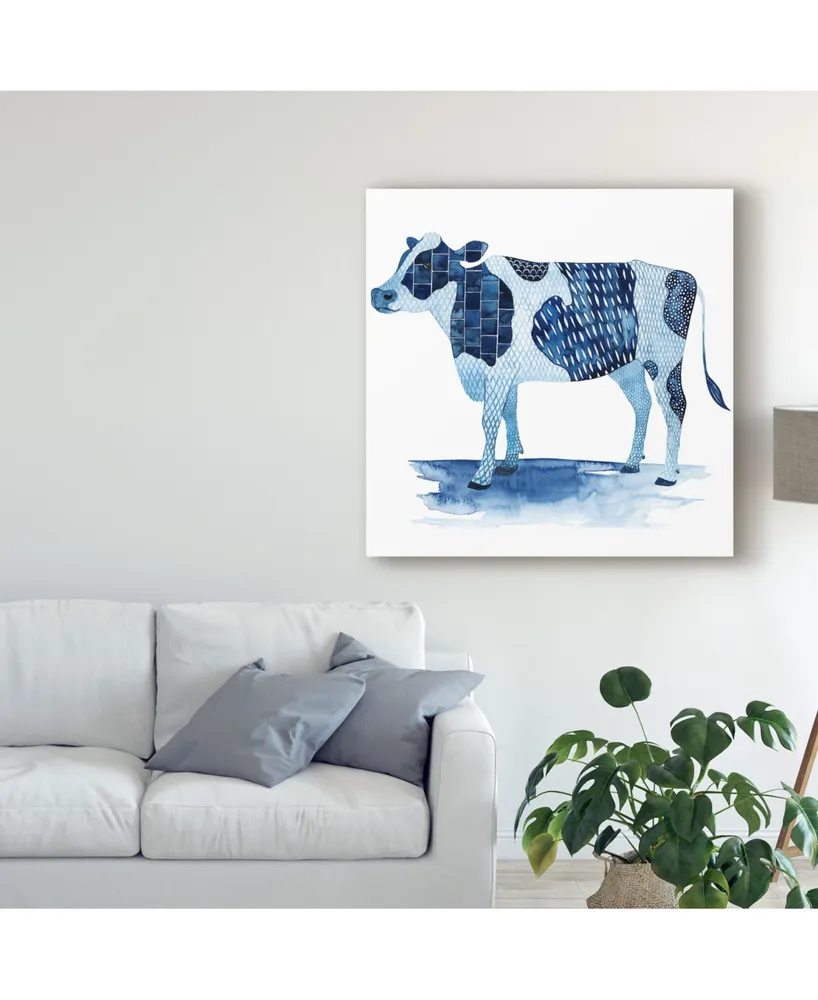 Grace Popp Cobalt Farm Animals I Canvas Art