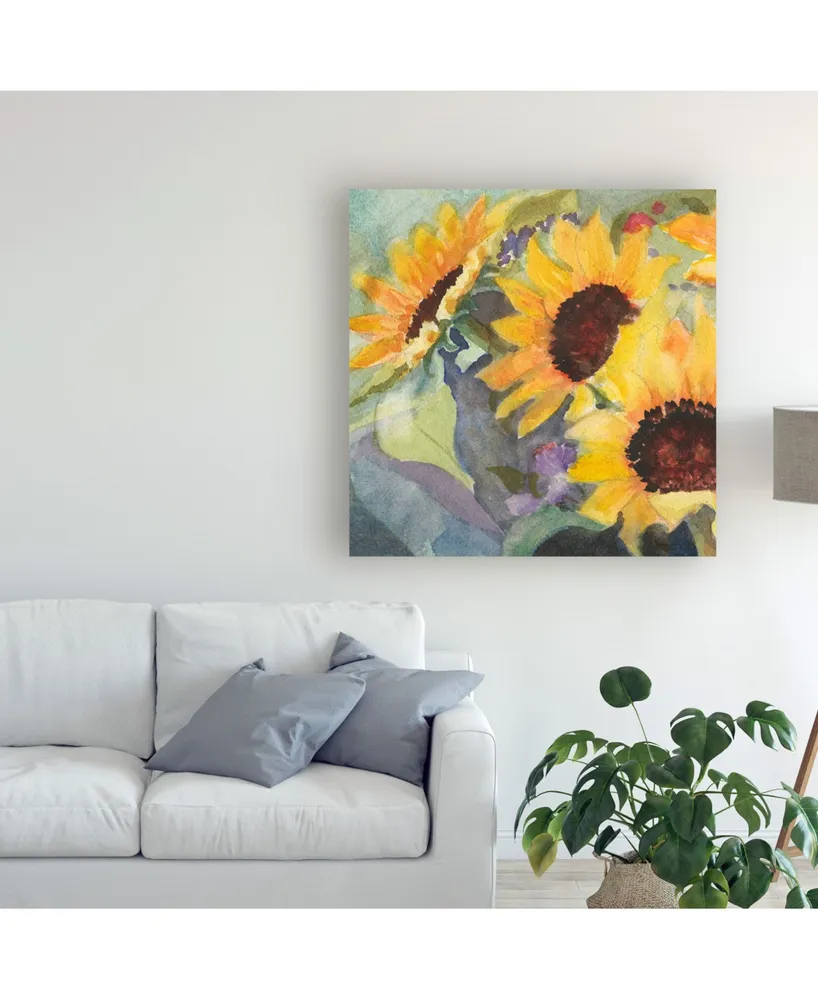 Sandra Iafrate Sunflowers in Watercolor I Canvas Art - 15" x 20"