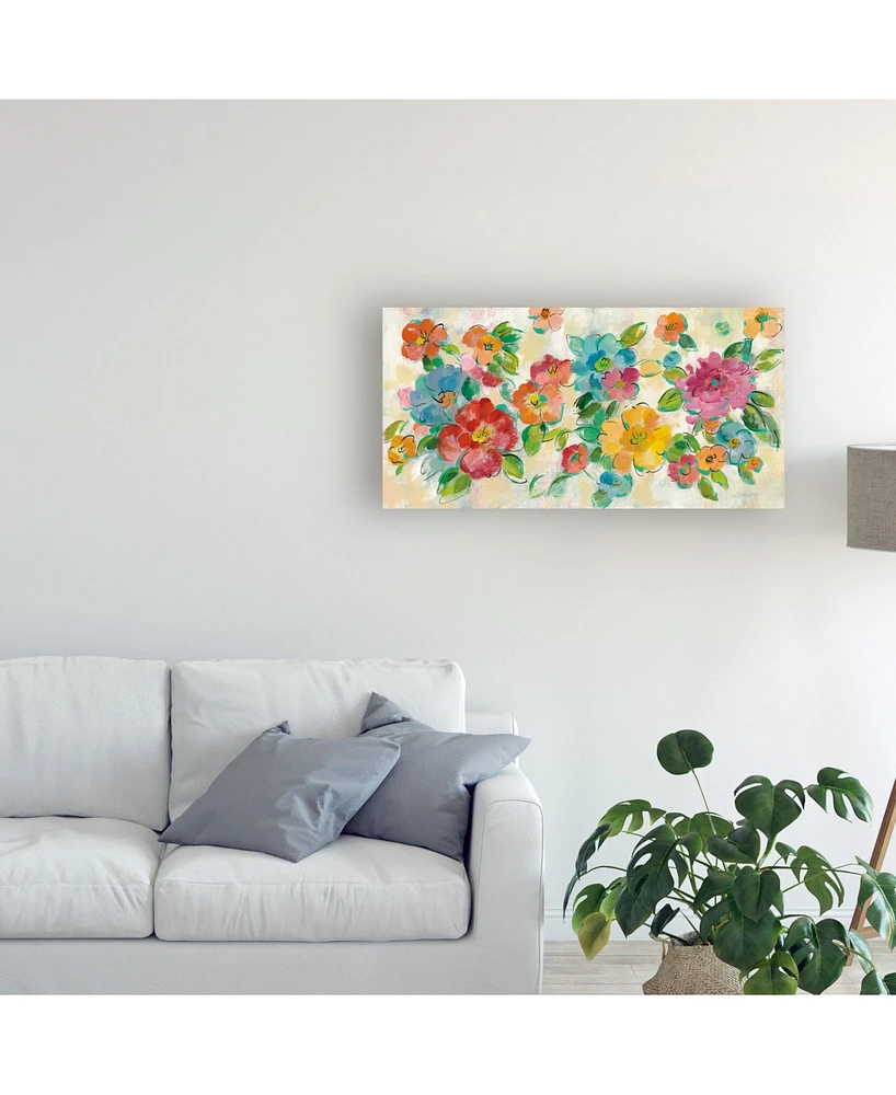 Silvia Vassileva Playful Floral Trio I Canvas Art - 37" x 49"