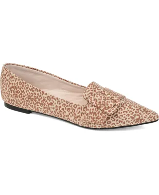 Journee Collection Women's Audrey Buckle Pointed Toe Ballet Flats