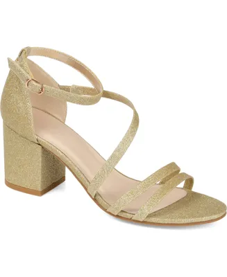 Journee Collection Women's Bella Strappy Block Heel Dress Sandals