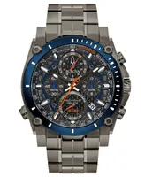 Bulova Men's Chronograph Precisionist Gray Stainless Steel Bracelet Watch 46.5mm