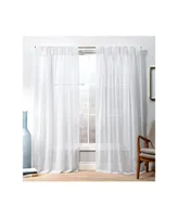 Exclusive Home Curtains Penny Sheer Embellished Stripe Grommet Top Curtain Panel Pair