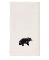 Avanti Black Playful Bears Lodge Cotton Fingertip Towel, 11" x 18"