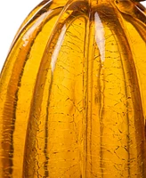 Glitzhome Crackle Tall Glass Pumpkin