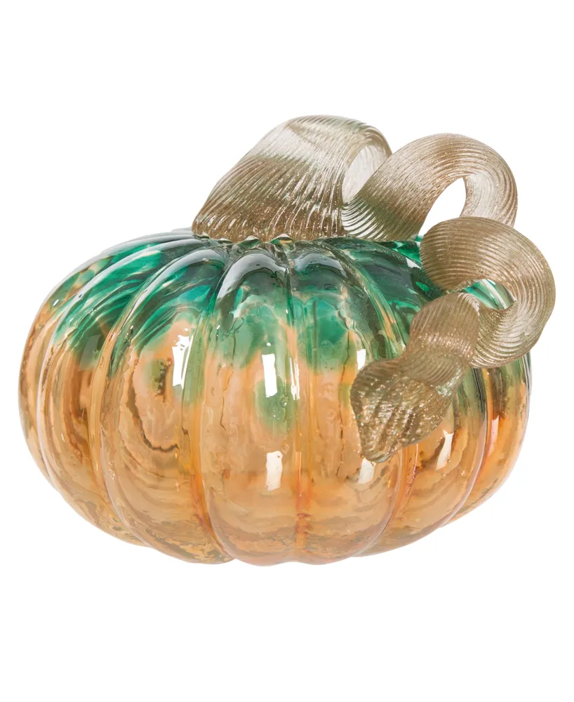 Glitzhome Small Glass Pumpkin