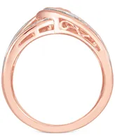 Diamond Baguette Interwoven Statement Ring (1 ct. t.w.) Rose Gold-Plated Sterling Silver (Also available Silver)