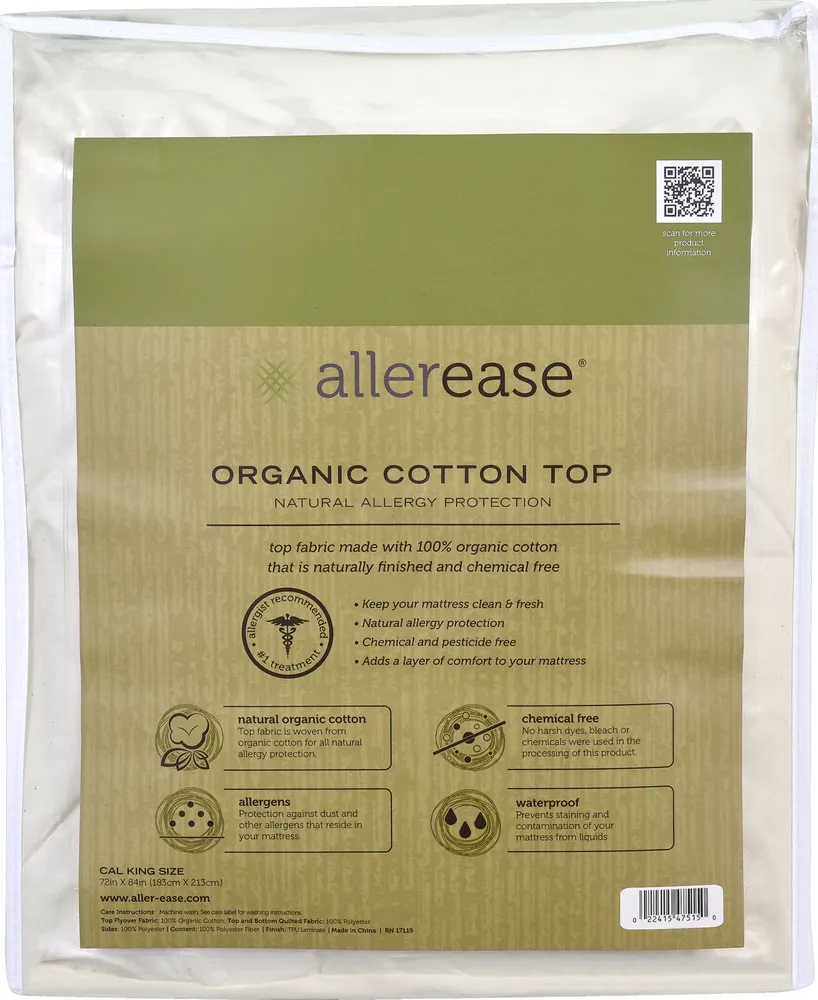 AllerEase Cotton Top Cover Waterproof Mattress Pad