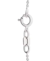 Diamond Heart Key 18" Pendant Necklace (1/10 ct. t.w.) in Sterling Silver & 14k Gold-Plate