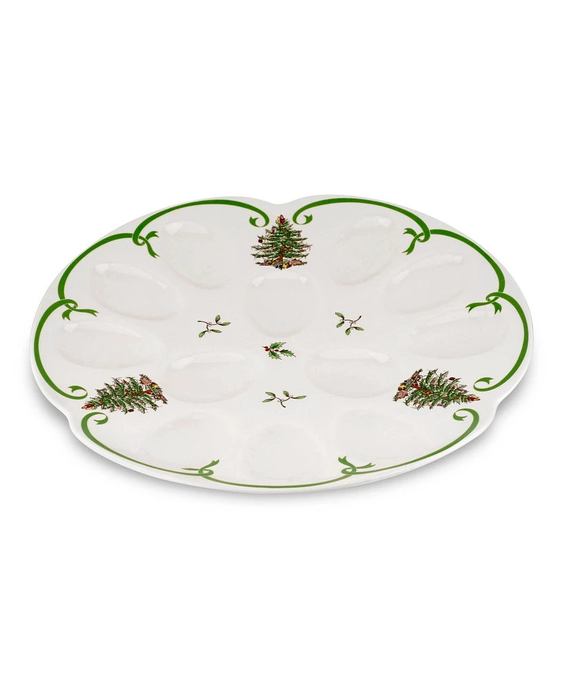 Spode Christmas Tree Deviled Egg Dish