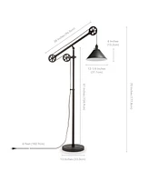 Hudson & Canal Descartes Floor Lamp In Blackened Bronze With Pulley System