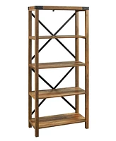 Walker Edison Farmhouse Metal X Bookcase