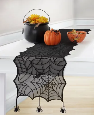 Elrene Crawling Halloween Spider Lace Table Runner