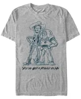 Disney Pixar Men's Toy Story Woody and Buzz You Gotta Friend Sketch Short Sleeve T-Shirt