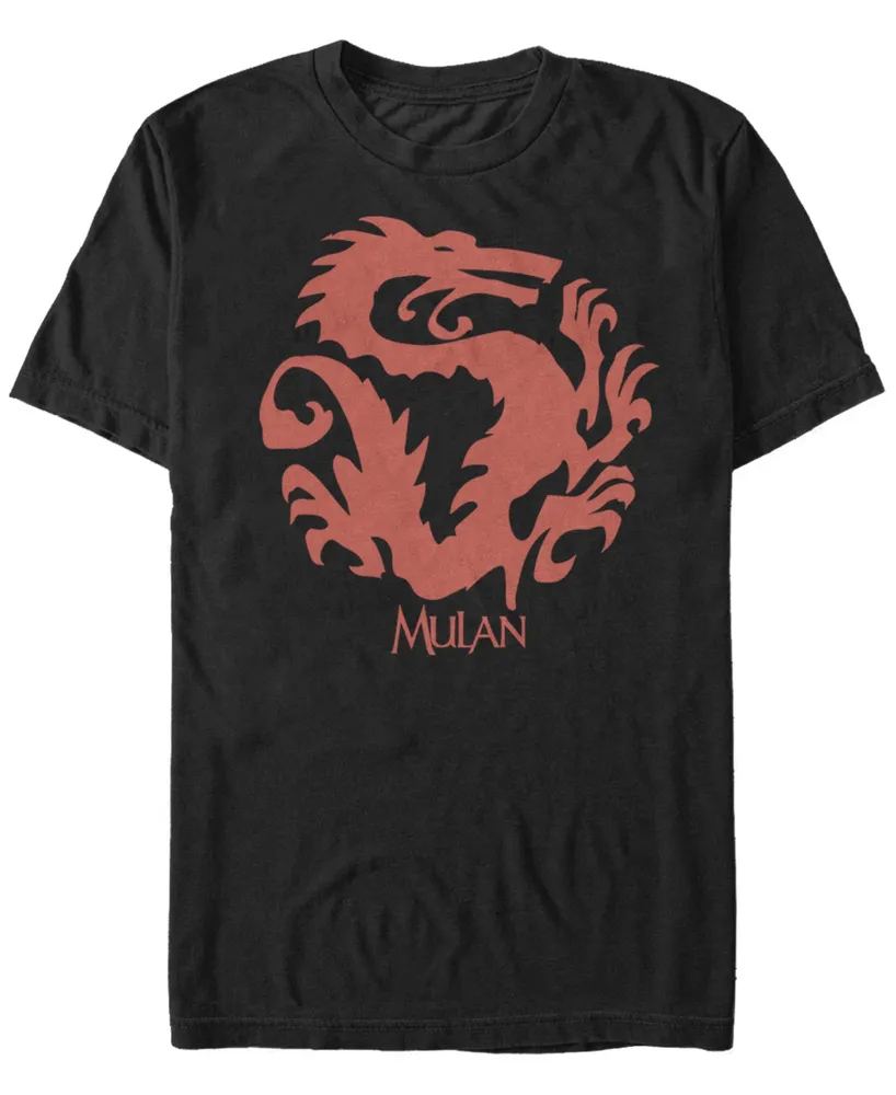 Disney Men's Mulan Mushu Outline Logo Short Sleeve T-Shirt