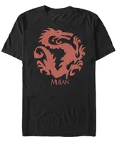 Disney Men's Mulan Mushu Outline Logo Short Sleeve T-Shirt