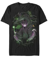 Disney Men's Sleeping Beauty Maleficent Manga Style Short Sleeve T-Shirt