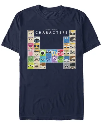 Disney Pixar Men's Movie Characters Periodic Table Short Sleeve T-Shirt