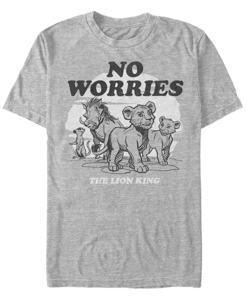 Disney Men's The Lion King No Worries Group Shot Short Sleeve T-Shirt