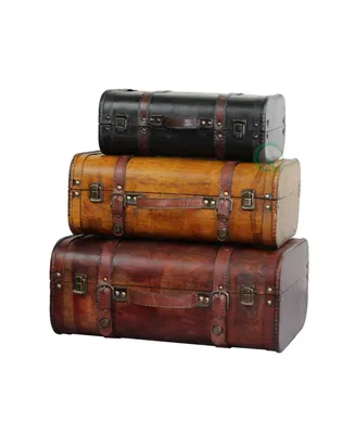 Vintiquewise Vintage-Like Style Luggage Suitcase, Trunk, Set of 3