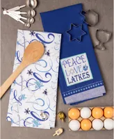 Design Imports Peace Love Latkes Dishtowels Set