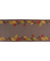 Design Imports Shimmering Leaves Embroidered Table Runner