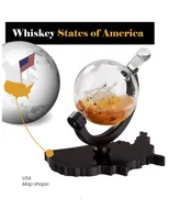 Bezrat Whiskey 850 ml Decanter on Usa Shaped Base