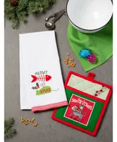 Design Imports X-mas Kitty Embellished Kitchen Set