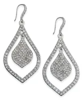 I.n.c. International Concepts Silver-Tone Crystal Pave Double Teardrop Drop Earrings, Created for Macy's