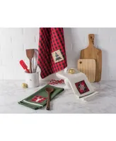 Design Imports Assorted Christmas Fireside Embellished Dishtowels Set