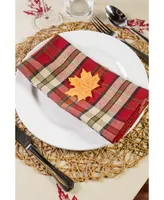 Design Imports Pumpkin Spice Plaid Napkin, Set of 6