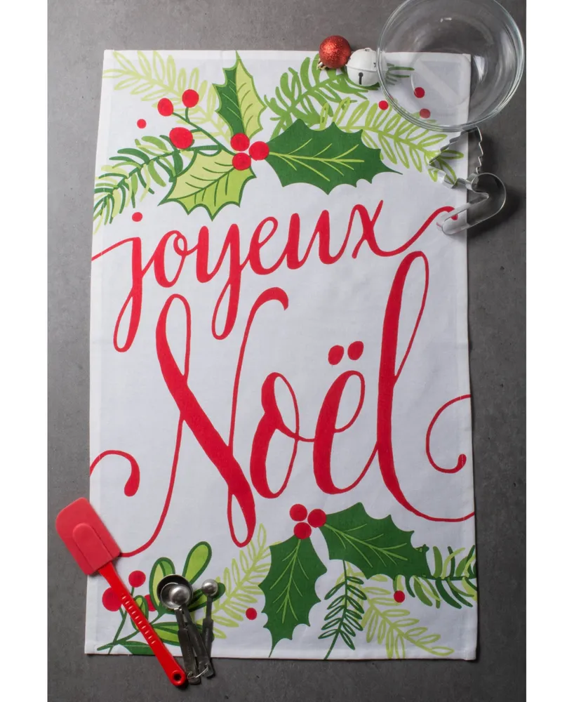 Design Imports Assorted Boughs of Holly Printed Dishtowel Set
