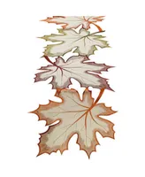 Design Imports Embroidered Maple Leaves Table Runner