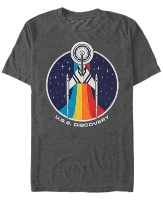 Star Trek Men's Discovery Retro Rainbow U.s.s. Short Sleeve T-Shirt