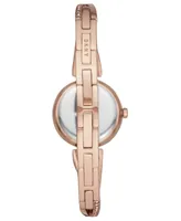 Dkny Women's Crosswalk Rose Gold-Tone Stainless Steel Bangle Bracelet Watch 26mm