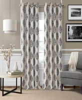 Navara Medallion Print Linen 52" x 95" Blackout Curtain Panel