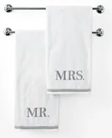 Avanti Mr. & Mrs. Embroidered Cotton Bath Towel, 27" x 50"