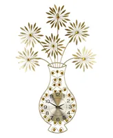 Three Star Vase and Flower Wall Clock