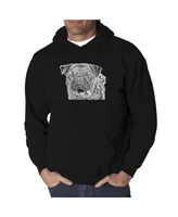 La Pop Art Men's Word Hooded Sweatshirt - Pug Face