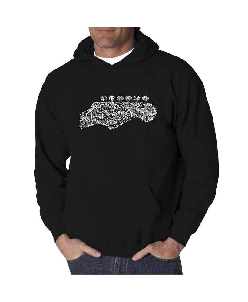 La Pop Art Men's Word Hooded Sweatshirt - Guitar Head