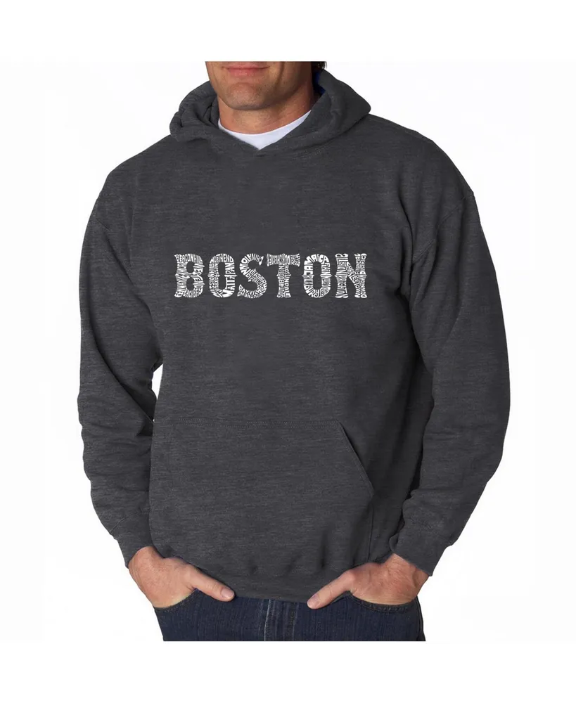 La Pop Art Men's Word Hooded Sweatshirt - Boston Neighborhoods