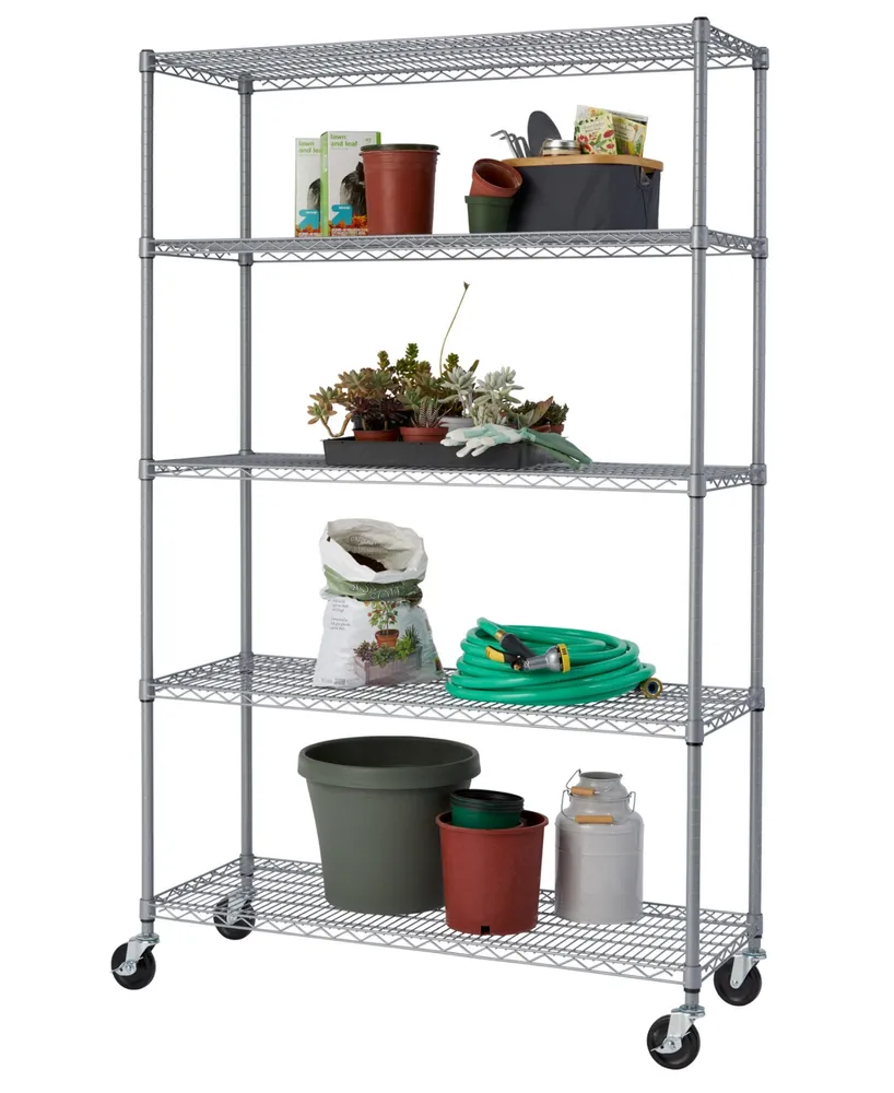 Trinity 5-Tier Outdoor Wire Shelving Rack with Nsf Includes Wheels