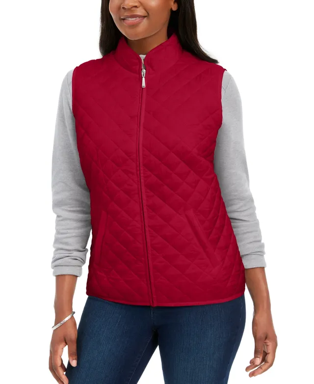 Karen Scott Petite Princess-Seam Zeroproof Zip-Front Vest, Created for  Macy's - Macy's